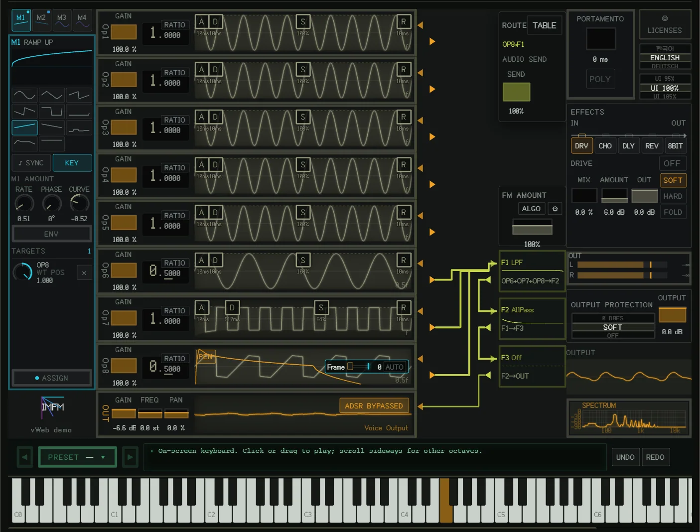 v1.1.2 IMFMSynth の画面