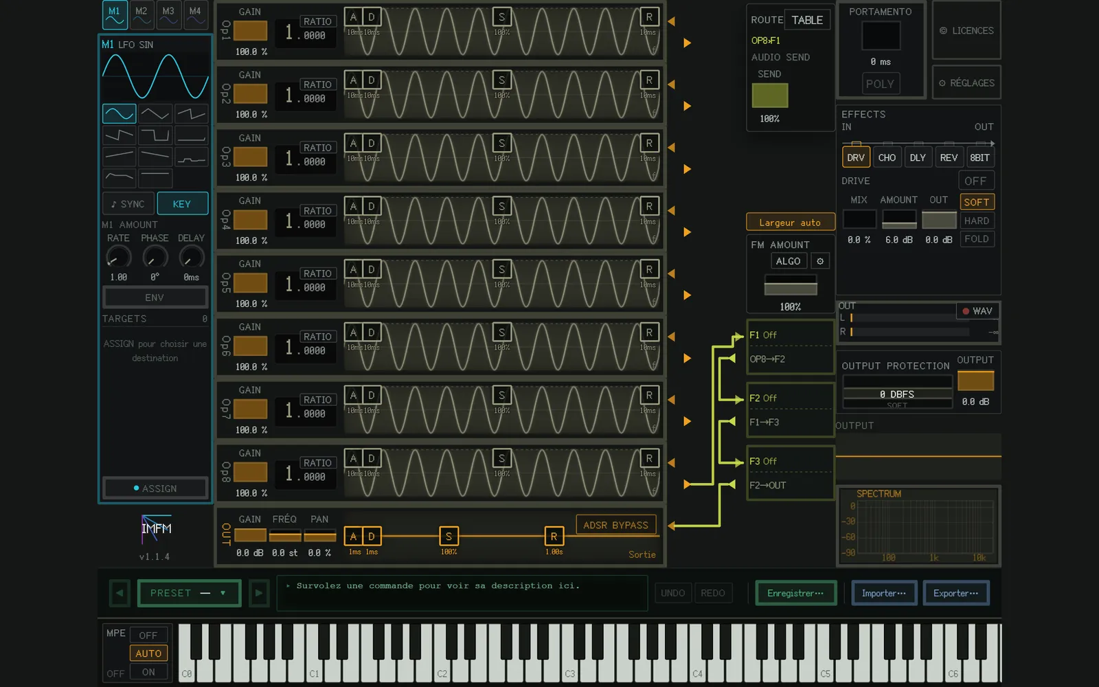 La fenêtre d’IMFMSynth dans son ensemble